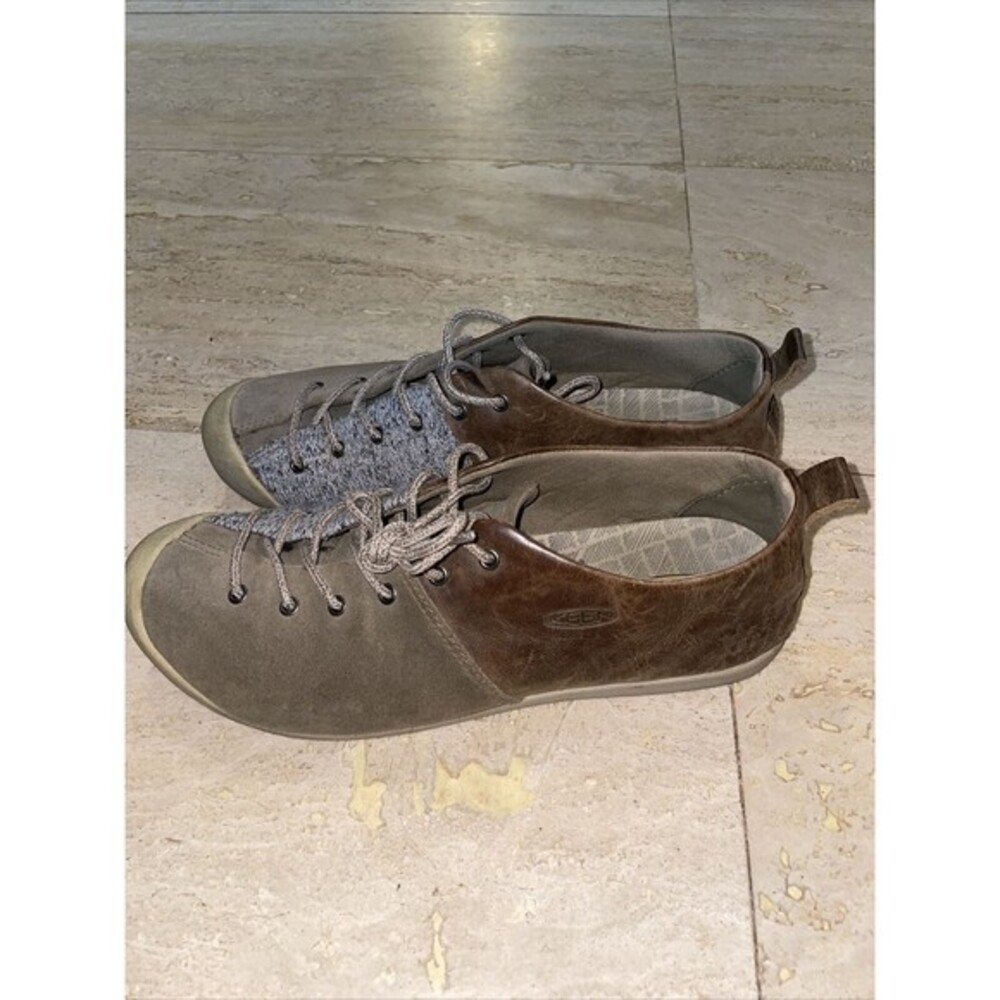 Keen Womens Size 8.5 Lower East Side‎ Lace Women Oxford Sneaker Shoes Brown Gray